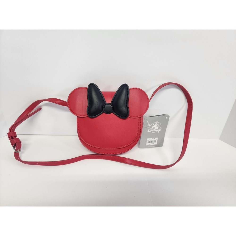 Rare Disney‎ Minnie Mouse Red Crossbody Bag with Black Bow & Ears NWT